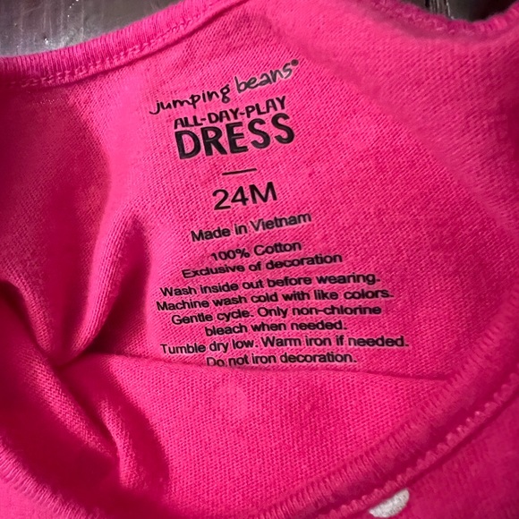 Bundle Of Jumping Beans Blue Heart Dress 2T And Pink Polka Dot Cat Dress 24 mths - Picture 9 of 11